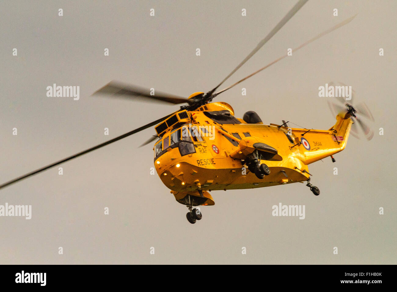 Royal Air Force-Suche und Kraft Sea King HAR3A Rettungshubschrauber der B-Flug, Basis 22 Squadron Wattisham Airfield, Suffolk Stockfoto