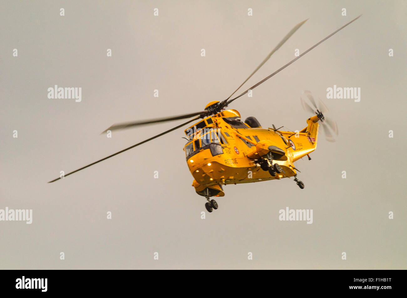 Royal Air Force-Suche und Kraft Sea King HAR3A Rettungshubschrauber der B-Flug, Basis 22 Squadron Wattisham Airfield, Suffolk Stockfoto