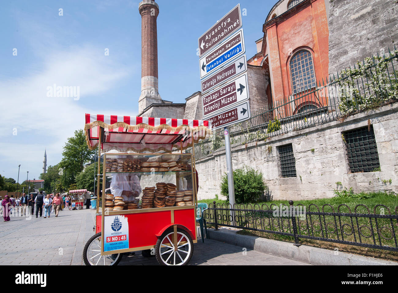 Türkei, ISTANBUL: Die Hagia Sophia ist eine der historischen Höhepunkte Istanbuls in Sultanahmet, dem historischen Teil der Stadt. T Stockfoto