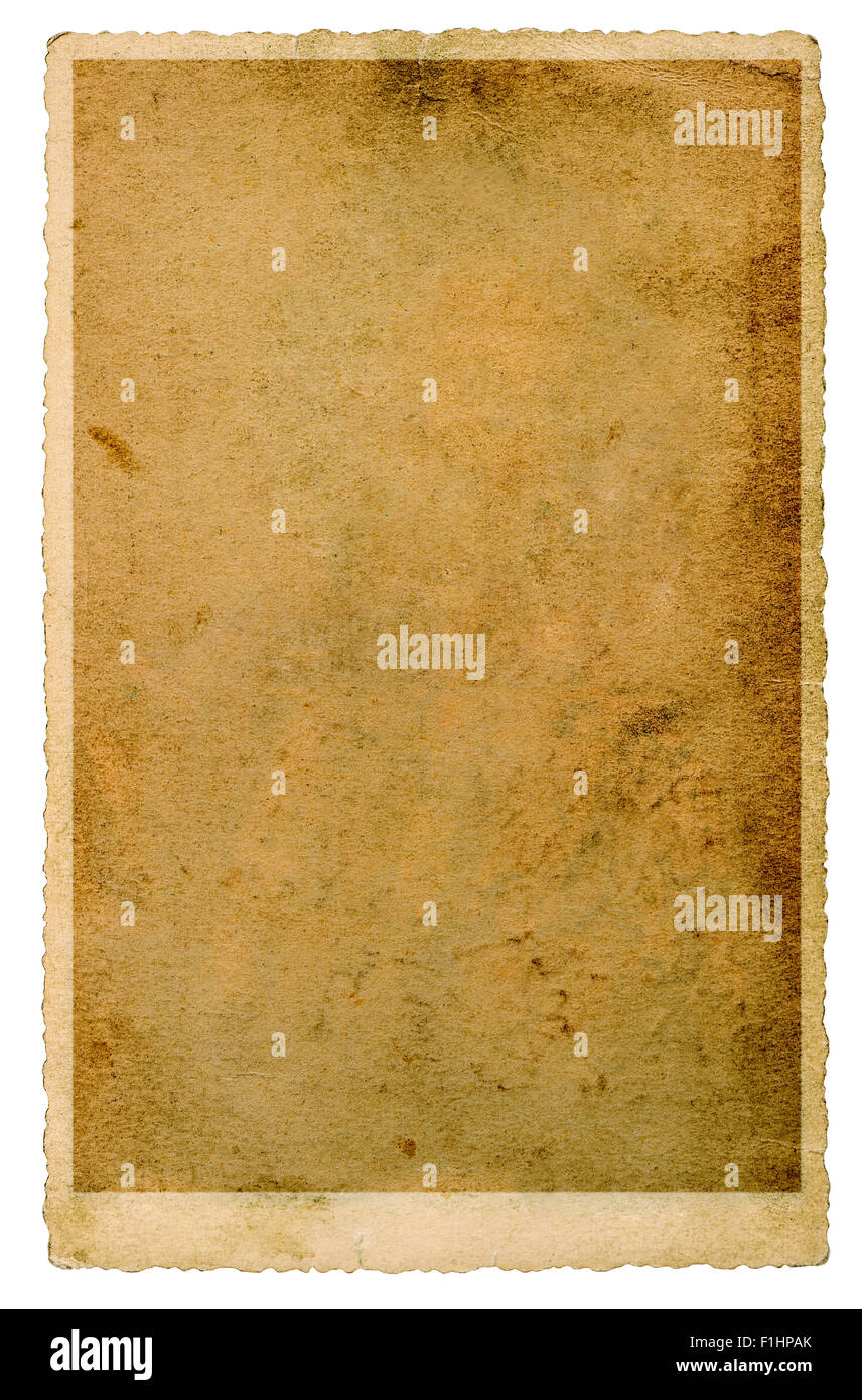 Grunge Fototexturen aus Pappe. Verwendete Papier isoliert auf weißem Hintergrund Stockfoto