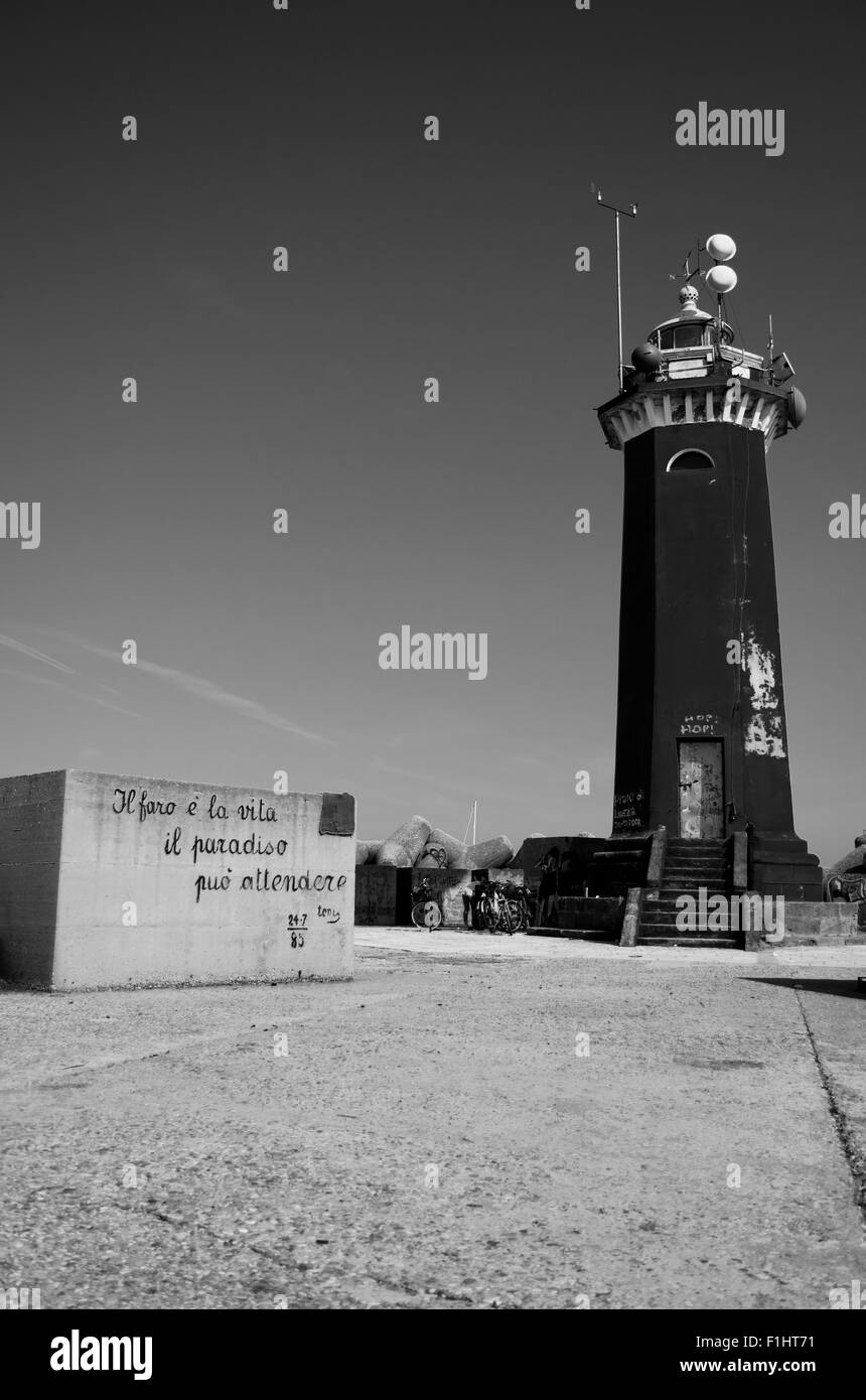 Leuchtturm im Lido, Venedig, Italien Stockfoto