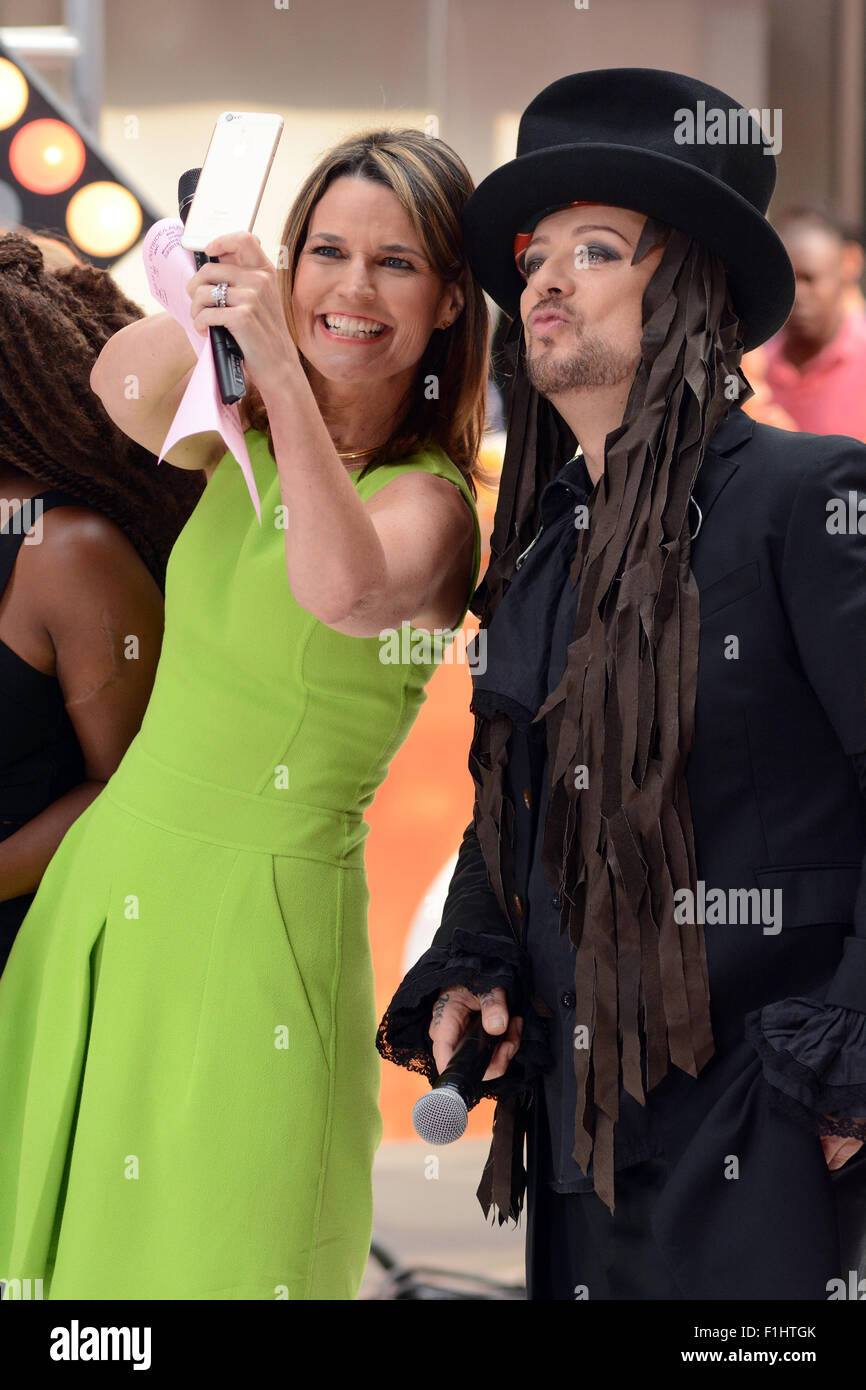 Boy George führt auf NBC "Today" show Featuring: Savanne Guthrie, Boy George Where: Manhattan, New York, USA bei: 2. Juli 2015 Stockfoto