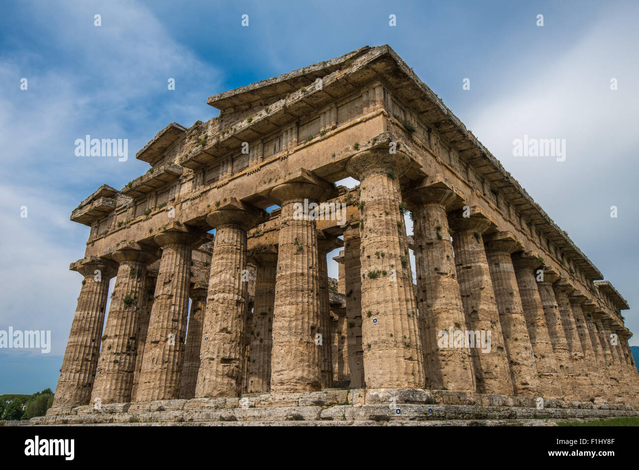 Zweiter Tempel der Hera in Paestum archäologischen Stätte, eines der am besten erhaltenen antiken griechischen Tempel in der Welt, Provinc Stockfoto