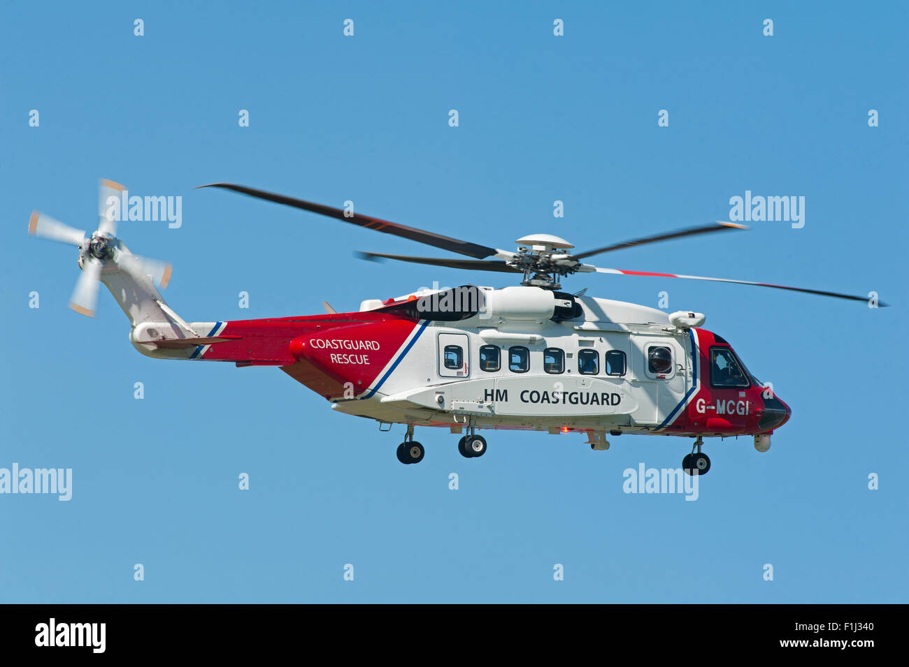 Sikorsky S-92A Küstenwache SAR Hubschrauber (G-MCGI) Sitz in Inverness.  SCO 10.074. Stockfoto