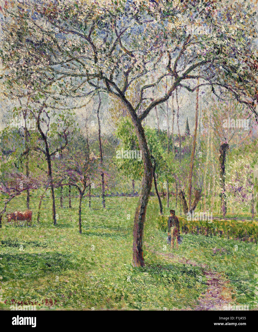 Camille Pissarro - Landschaft (Obstgarten) Stockfoto