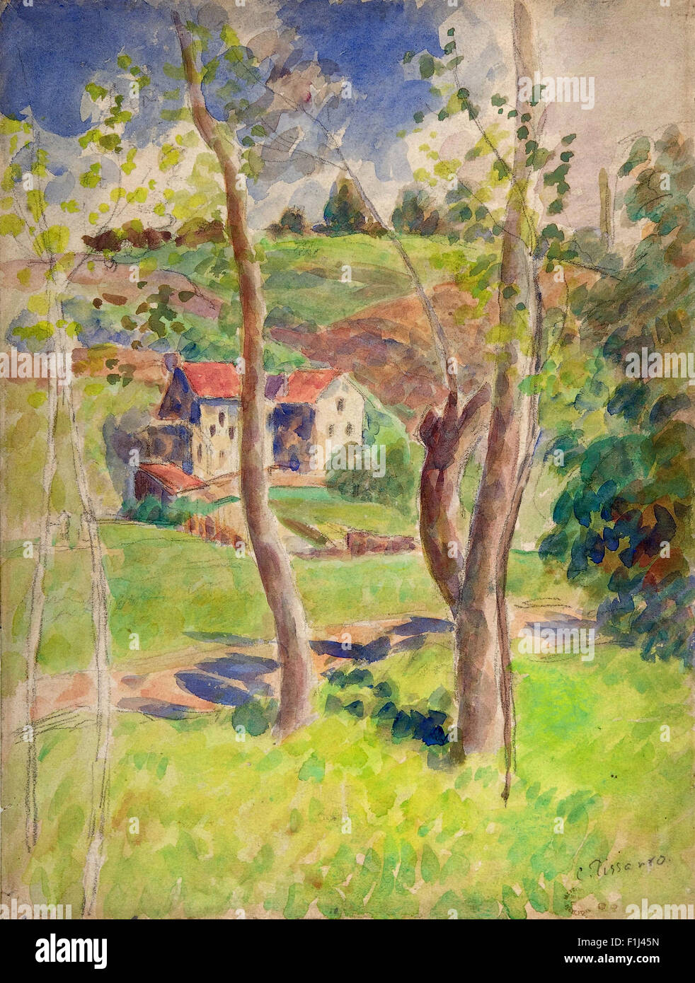 Camille Pissarro - Landschaft Stockfoto