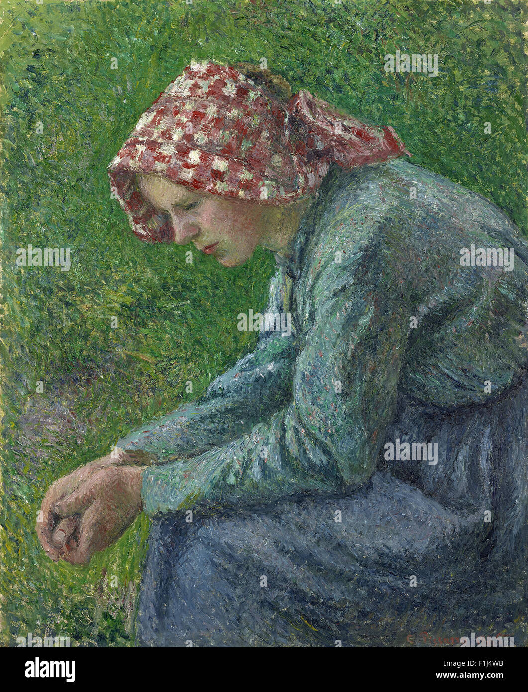 Camille Pissarro - eine sitzende Bäuerin Stockfoto