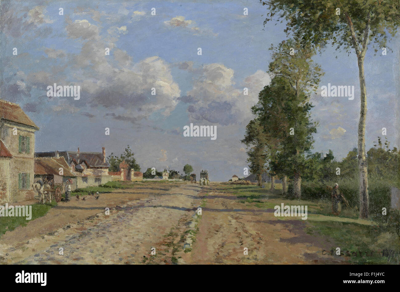 Camille Pissarro - Route de Versailles, Rocquencourt Stockfoto