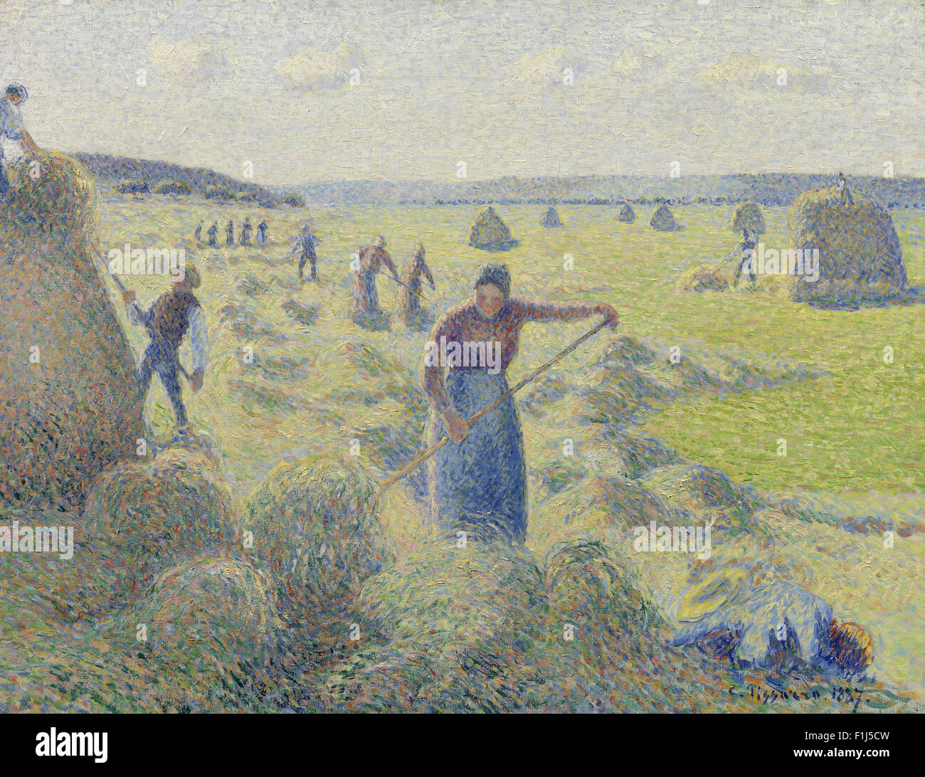 Camille Pissarro - Heuernte, Éragny Stockfoto