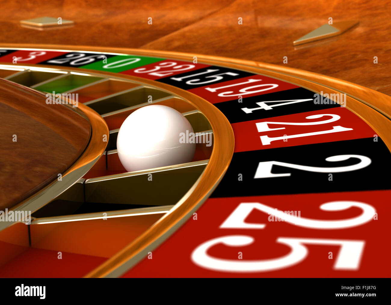 3D Render Nahaufnahme Detail von Casino roulette Stockfoto