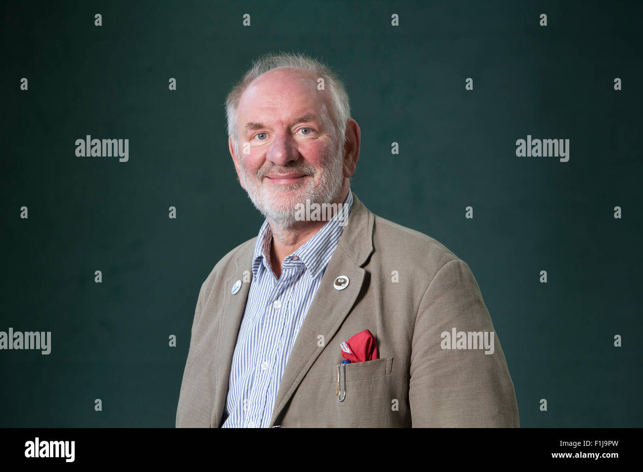 Tom Pow, der schottische Dichter und Schriftsteller. Edinburgh International Book Festival 2015. Edinburgh, Scotland.15th August 2015 Stockfoto