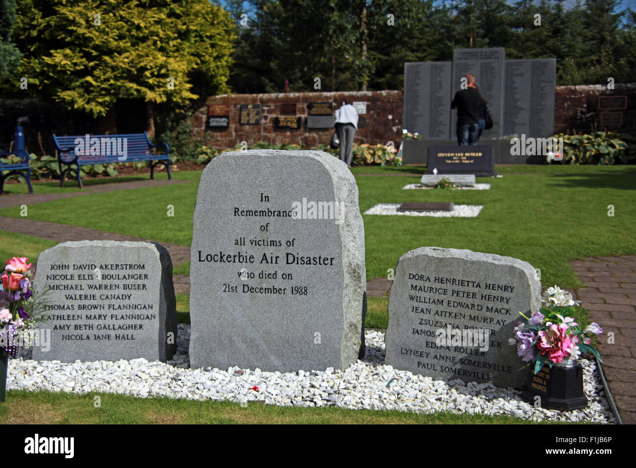 Lockerbie PanAm103 In Erinnerung Memorial Besucher erinnern, Schottland Stockfoto