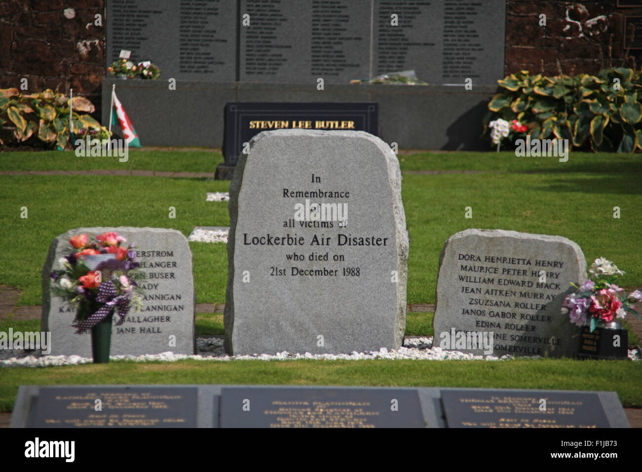 Lockerbie PanAm103 In Erinnerung-Memorial-Steingarten, Schottland Stockfoto