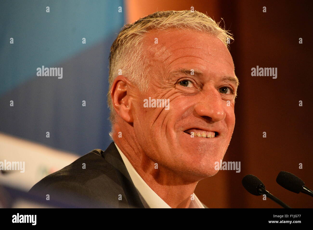 Didier DESCHAMPS - 27.08.2015 - Conference de Presse Equipe de France.Photo: Nolwenn Le Gouic/Icon Sport Stockfoto