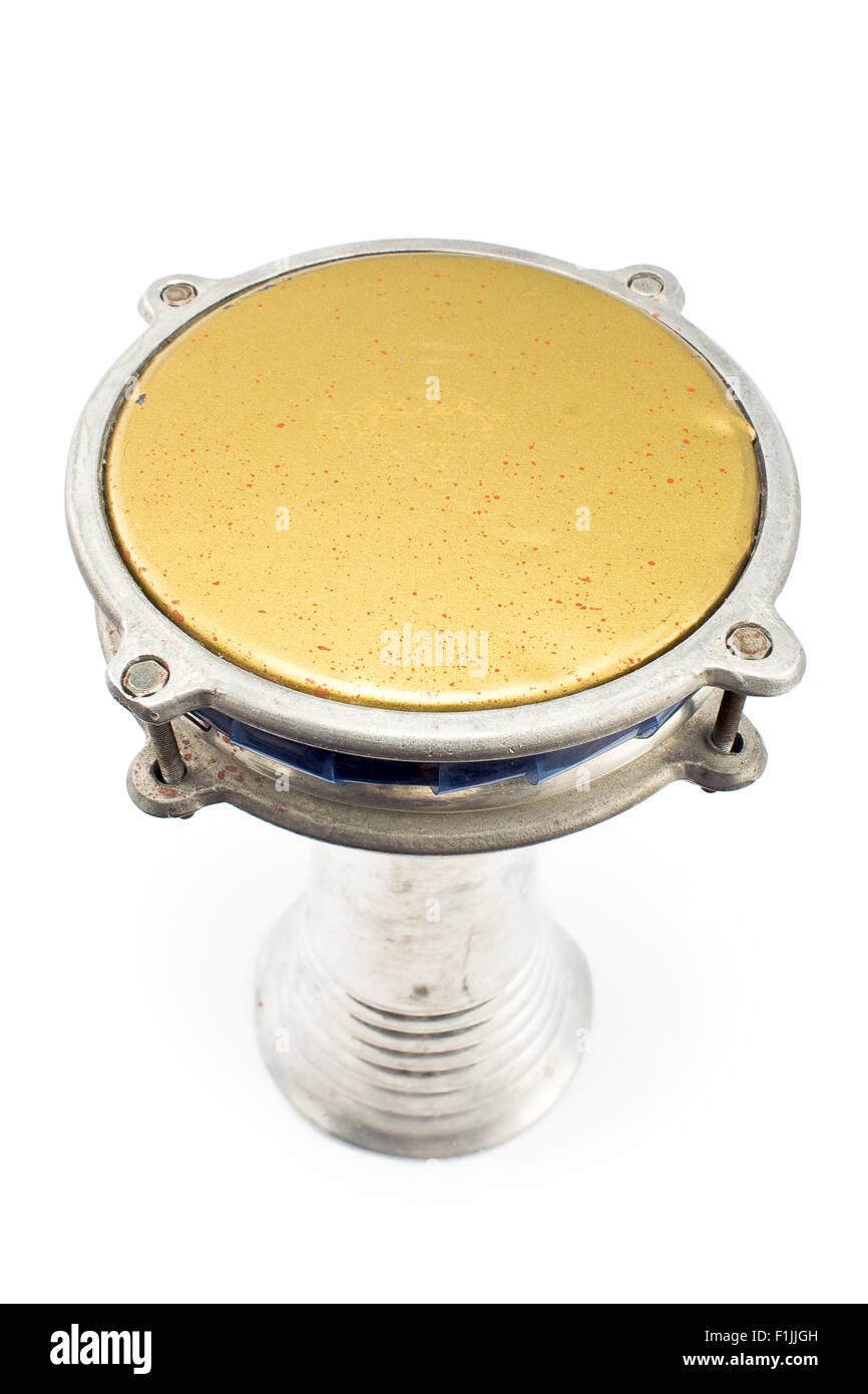 Afrikanische Bongo Trommel isoliert auf weiss Stockfoto