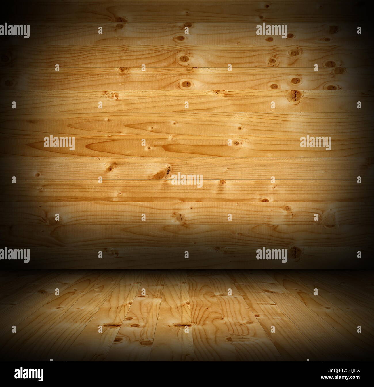 alte Vintage Interieur aus Holz-Hintergrund mit Vignette, bereit für Ihr design Stockfoto