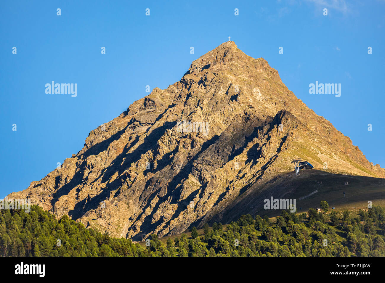 Bergkastelspitze, Grenze zwischen Österreich und Italien, Vinschgau, Südtirol, Italien Stockfoto