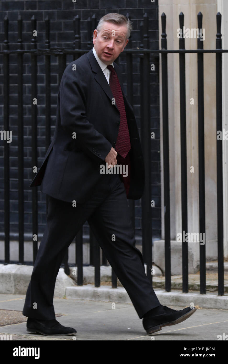 London, UK, 19. Mai 2015: Justiz-Staatssekretär Michael Gove gesehen in der Downing Street in London, Stockfoto