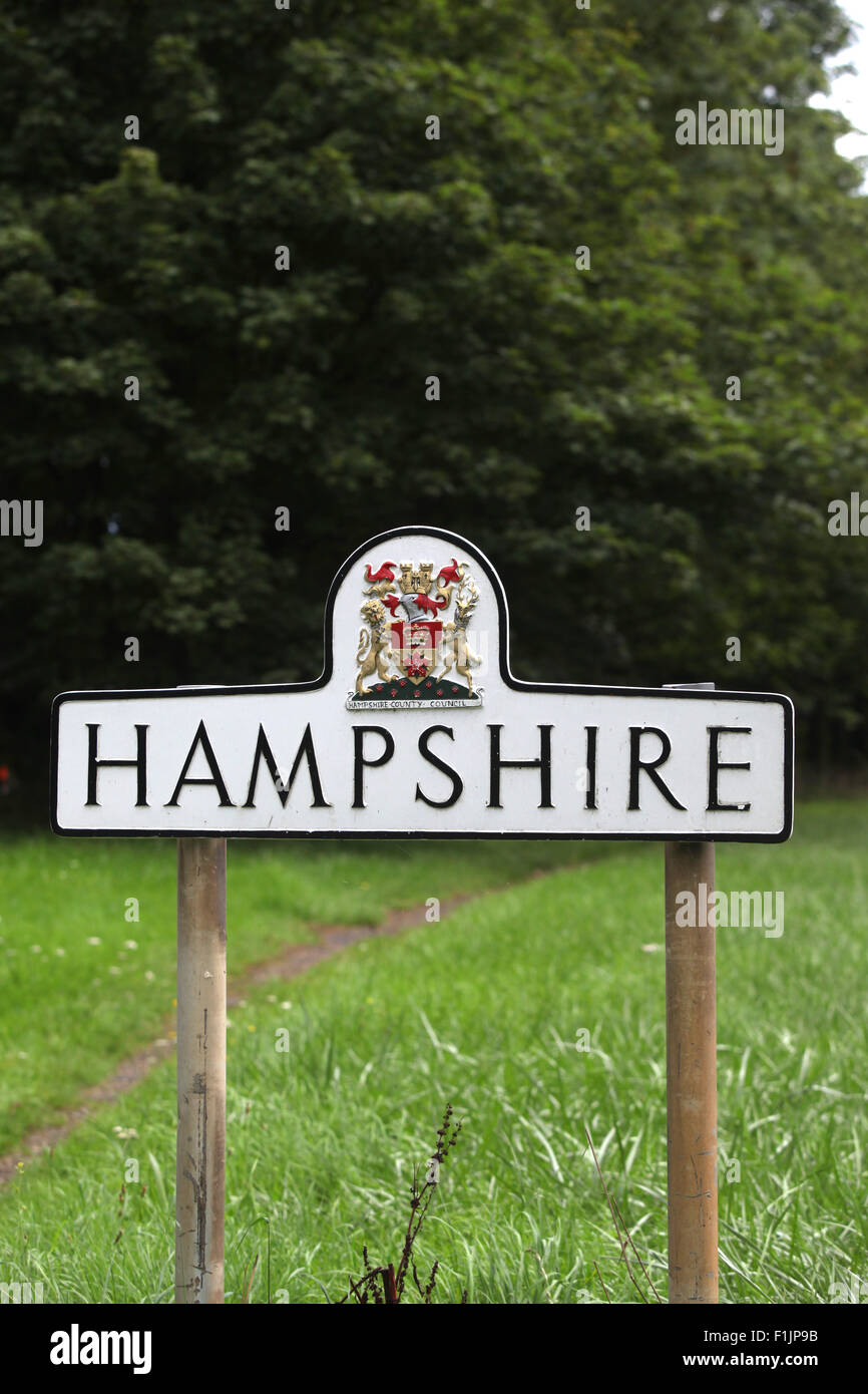 Hampshire Schild mit dem Wappen der Hampshire Stockfoto