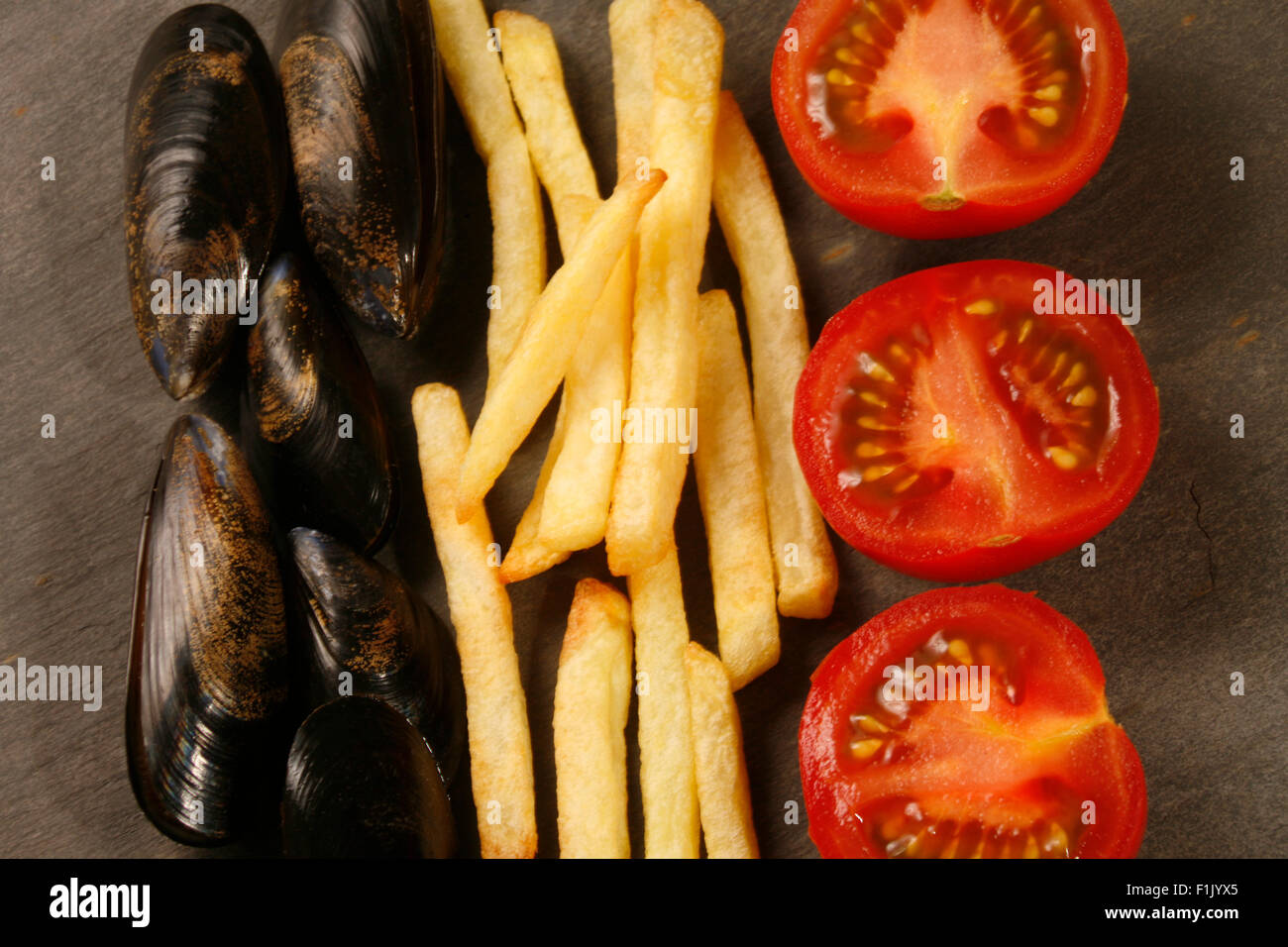 Essen Flagge Belgien Stockfoto
