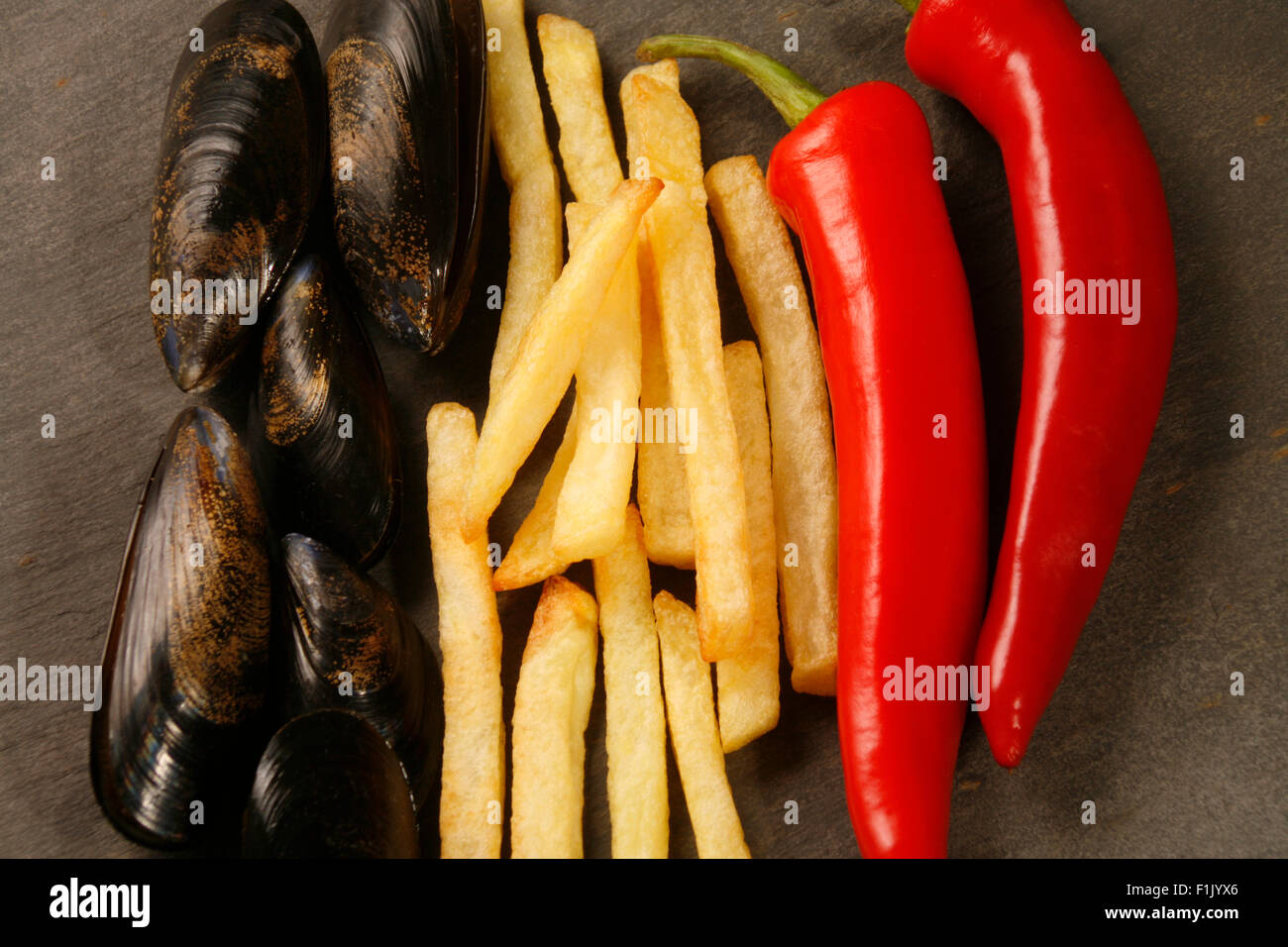 Essen Flagge Belgien Stockfoto