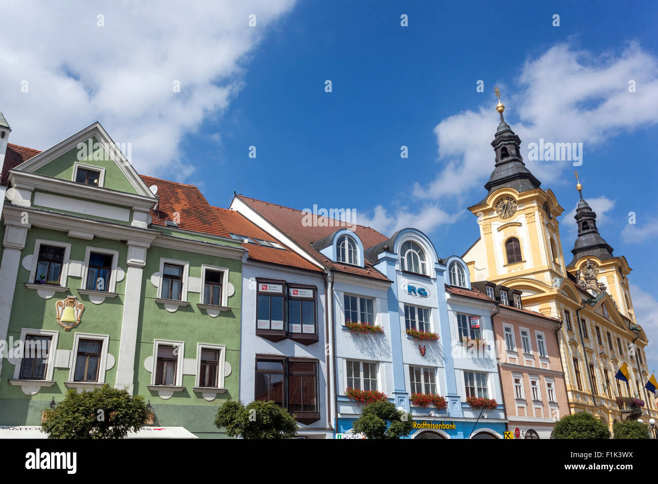 Rathaus, Pisek, Süd-Böhmen, Tschechische Republik, Europa Stockfoto