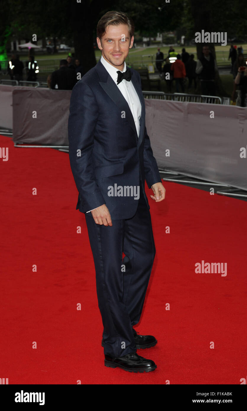 London, UK, 11. August 2015: Dan Stevens besucht die BAFTA Tribute to Downton Abbey in London Stockfoto