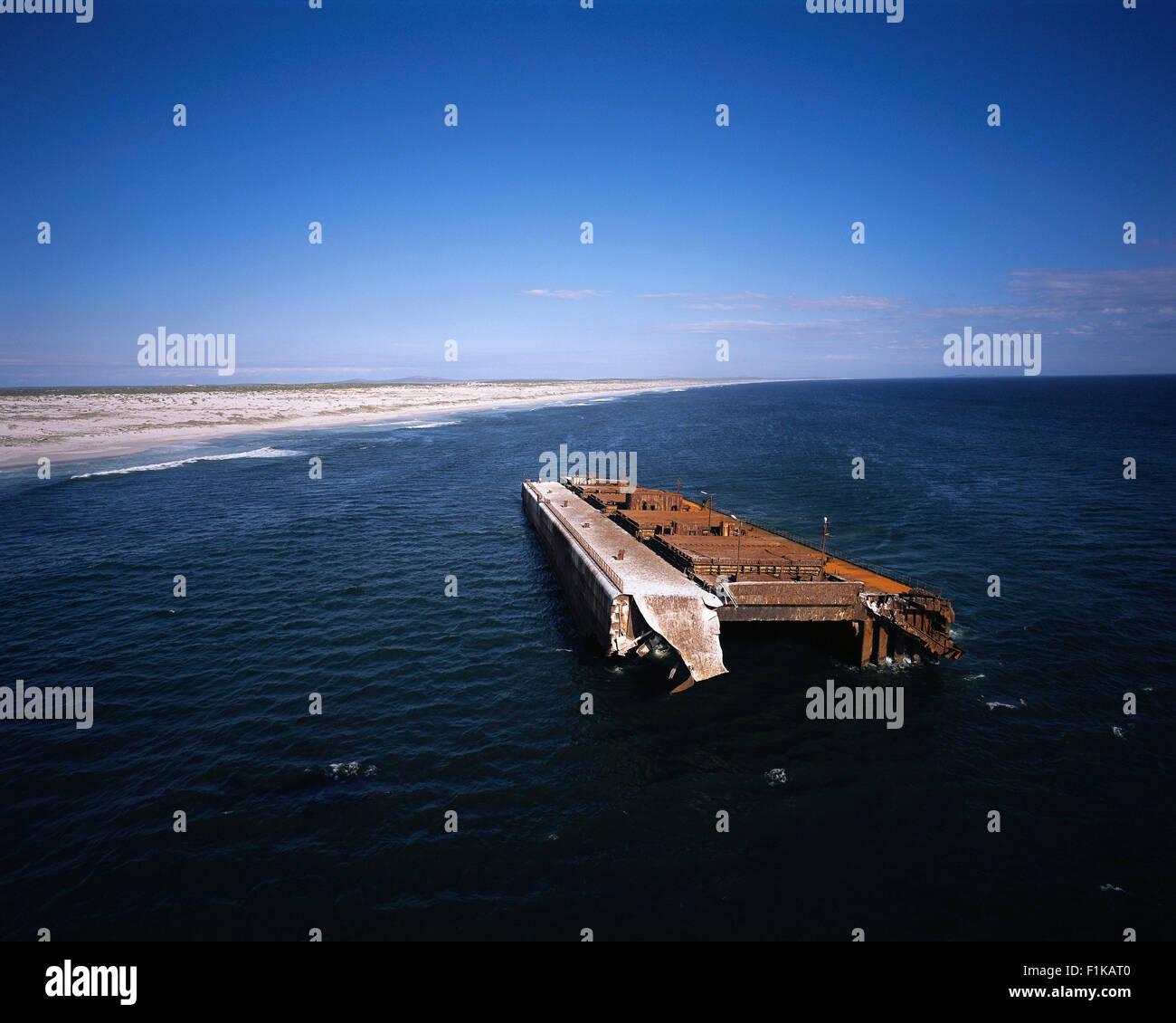 Schiffbruch in Langebaan Atlantikküste, Western Cape, Südafrika Stockfoto