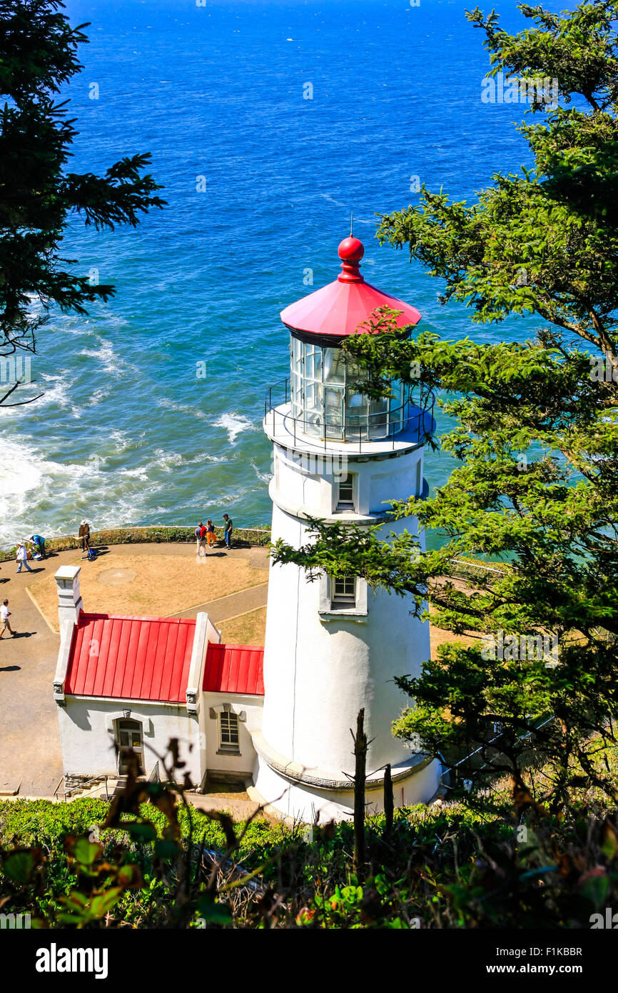Heceta Head Lighthouse befindet sich an der Küste Oregons 13 Meilen nördlich von Florenz oder Stockfoto