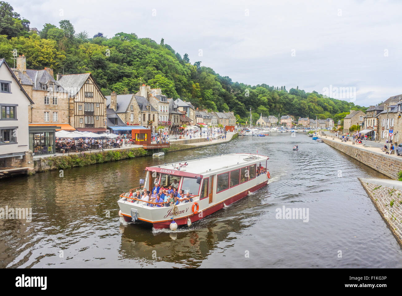 Port de Dinan auf der Rance, Dinan, Bretagne, Frankreich Stockfoto