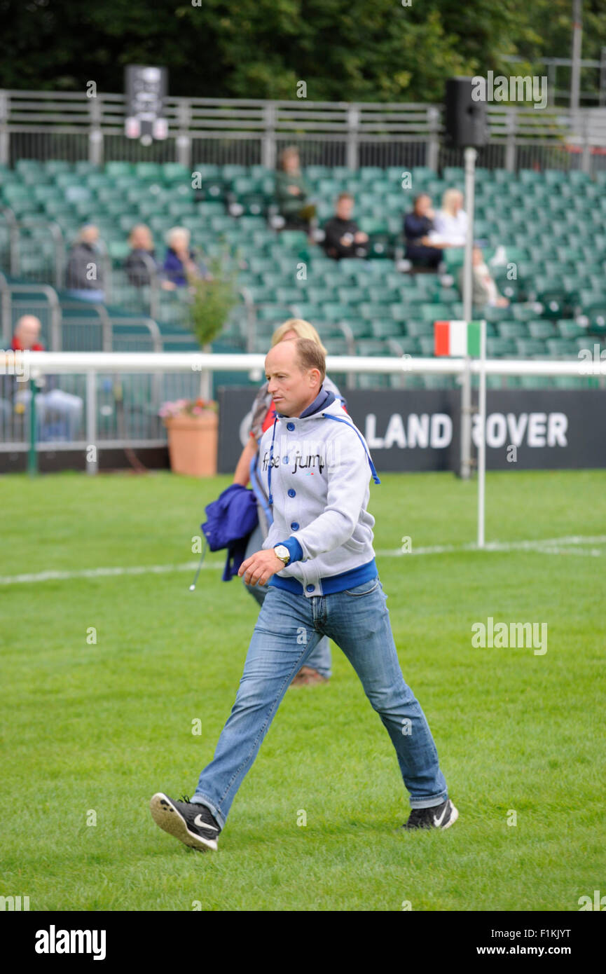 Stamford, Lincs, UK. 3. September 2015.  Der Land Rover Burghley Horse Trials. Michael Jung einen Kurs gehen an der 2015 Land Rover Burghley Horse Trials.  Der Land Rover Burghley Horse Trials statt 3.-6. September.   Jonathan Clarke/GPA Bilder Credit: Jonathan Clarke/Alamy Live-Nachrichten Stockfoto