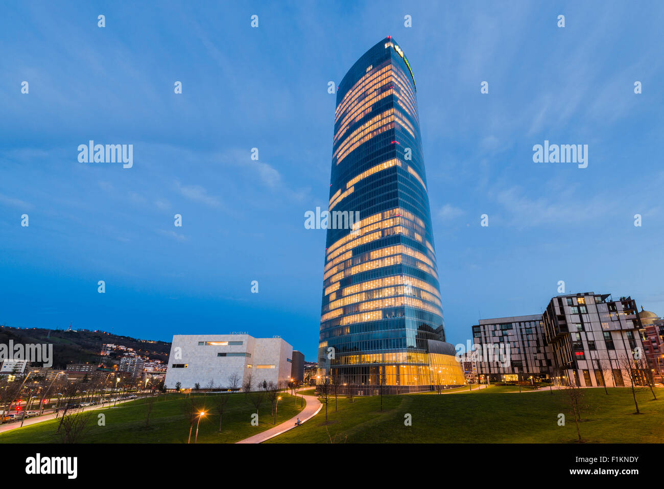 Iberdrola Tower, Bilbao, Vizcaya, Baskenland, Baskenland, Spanien, Europa Stockfoto