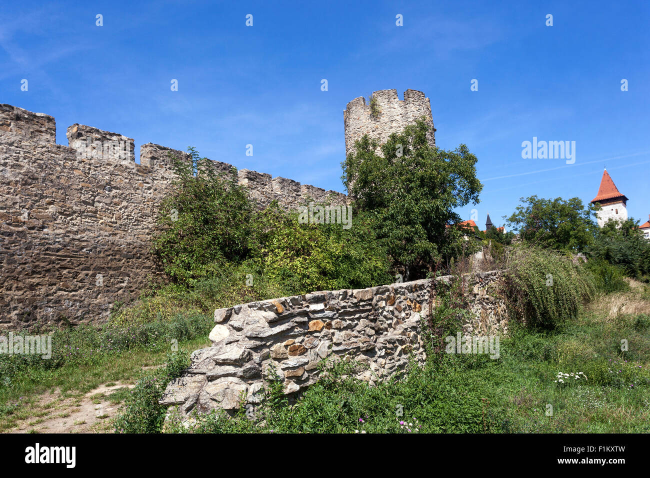 Mittelalterliche Befestigungsanlagen, Znojmo, Süd-Mähren, Tschechische Republik, Europa Stockfoto