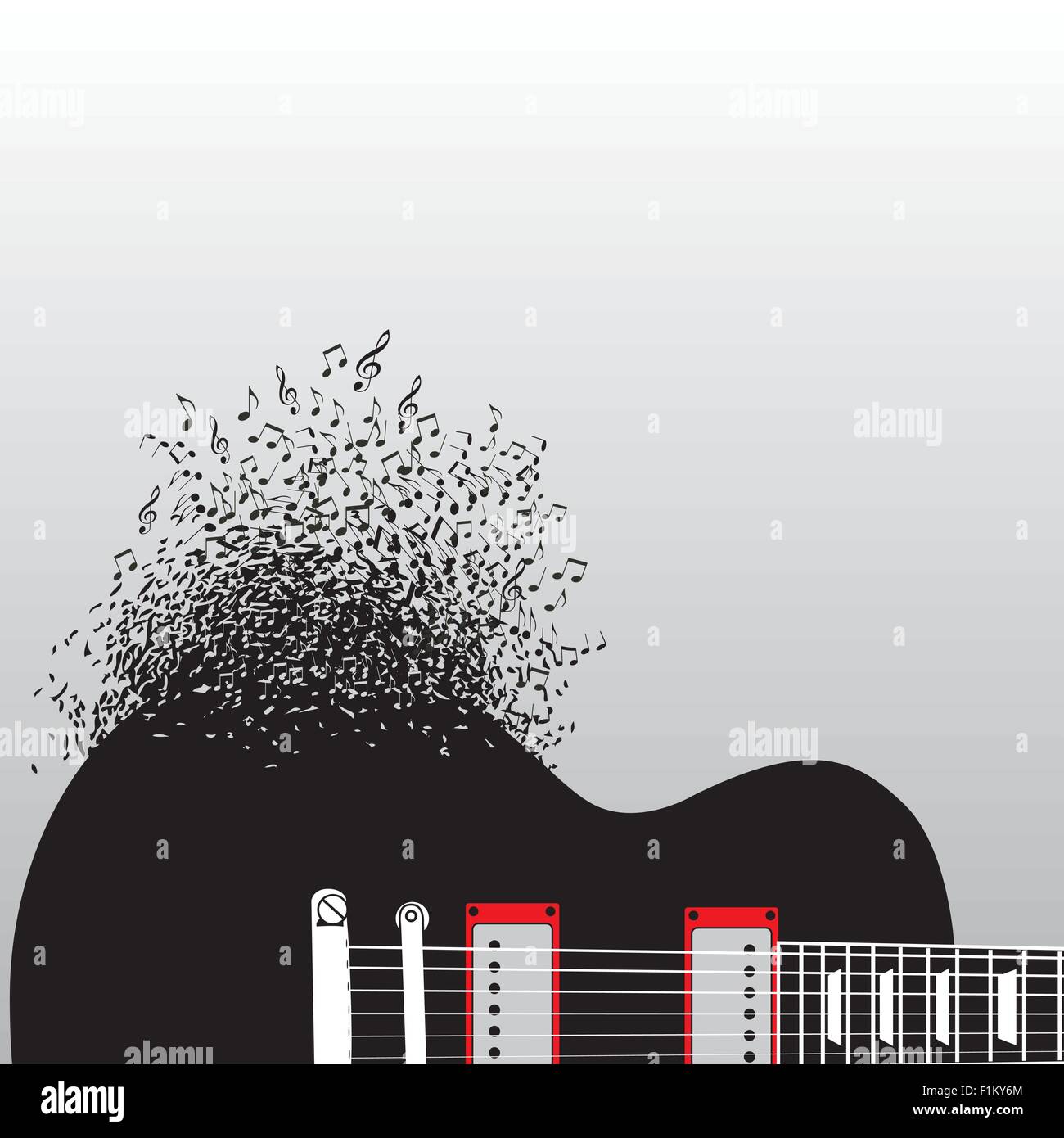 Abstrakte Gitarrenmusik/Hintergrund-Vektor-Illustration für den Einsatz im design Stock Vektor