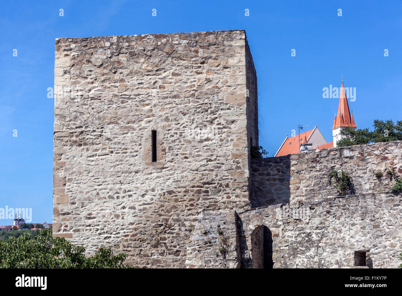 Mittelalterliche Befestigungsanlagen, Znojmo, Süd-Mähren, Tschechische Republik, Europa Stockfoto