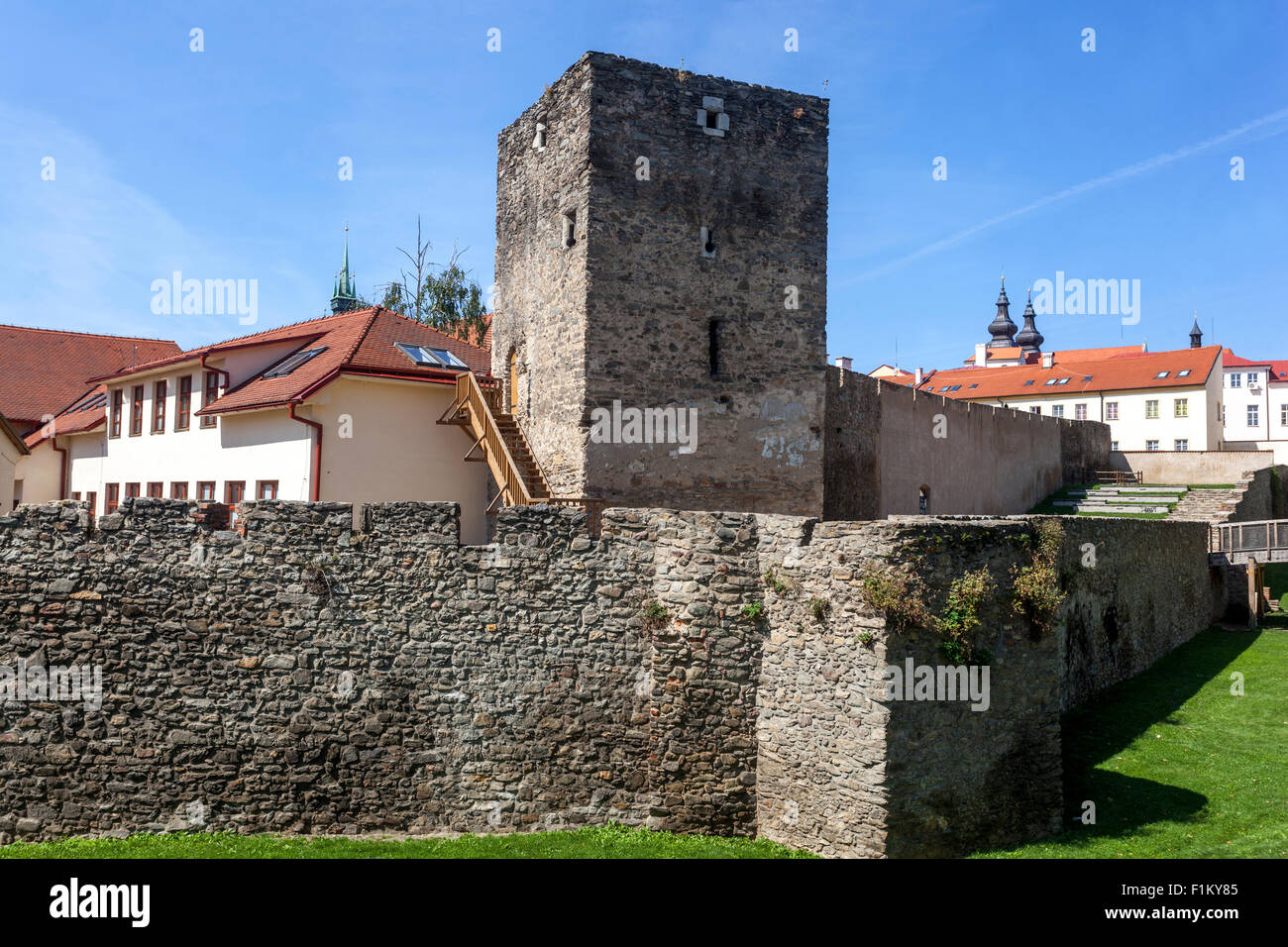 Mittelalterliche Stadtmauern, Znojmo, Südmähren, Tschechien, Europa Stockfoto