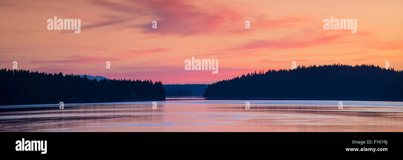 Sonnenaufgang auf dem Puget Sound, State of Washington.USA Stockfoto