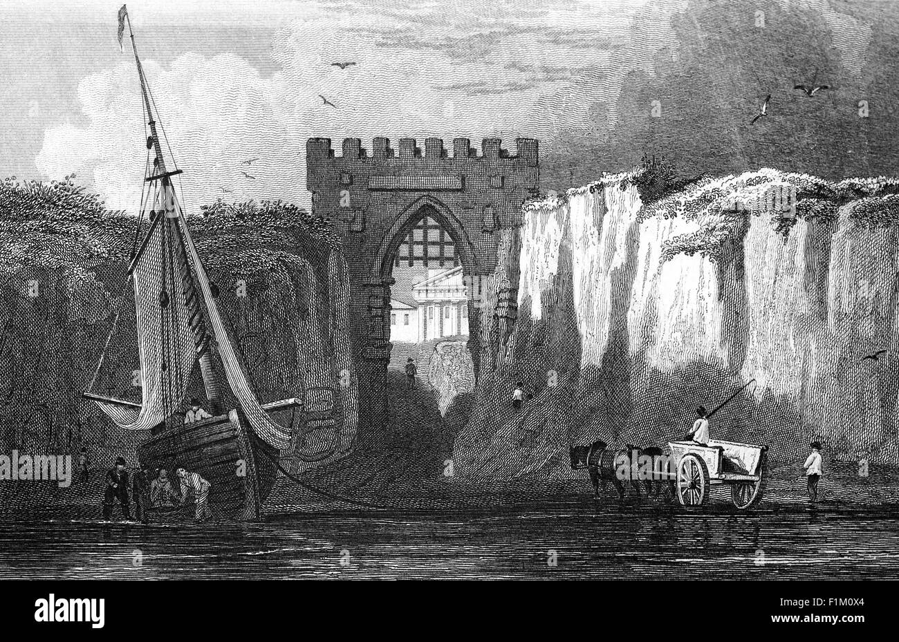 Kingsgate auf der Isle Of Thanet, benannt nach einem Anlass bei 1683, auf einer Seereise, König Charles II wurde in einen Sturm geraten und war dort gelandet, in der Nähe von Broadstairs, Kent, England Stockfoto