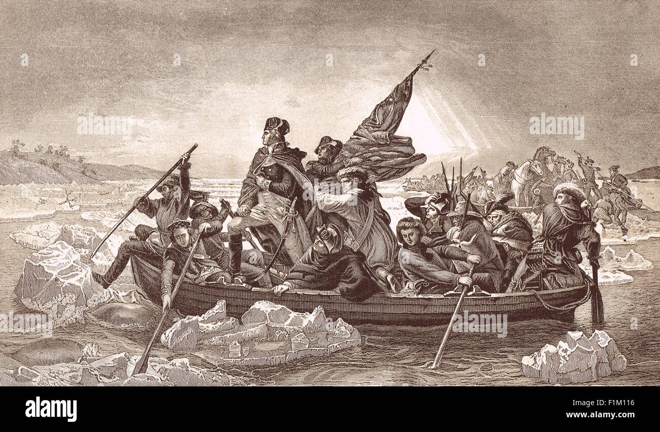 Washington Crossing the Delaware 25. Dezember 1766 Stockfoto