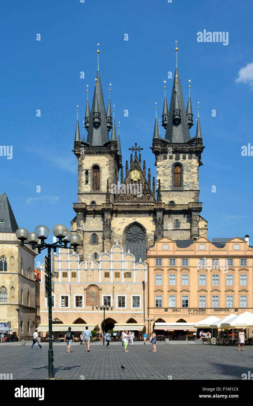 Church of Our Lady vor Tyn auf dem Altstädter Ring Prag in der Tschechischen Republik. Stockfoto