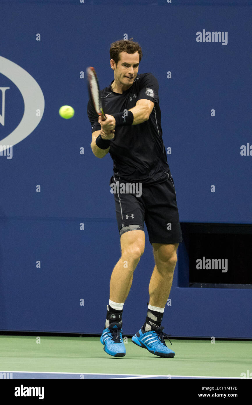 Andy Murray (GBR) im Wettbewerb bei den 2015 US Open Tennis Stockfoto