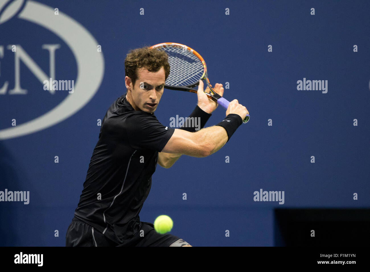 Andy Murray (GBR) im Wettbewerb bei den 2015 US Open Tennis Stockfoto