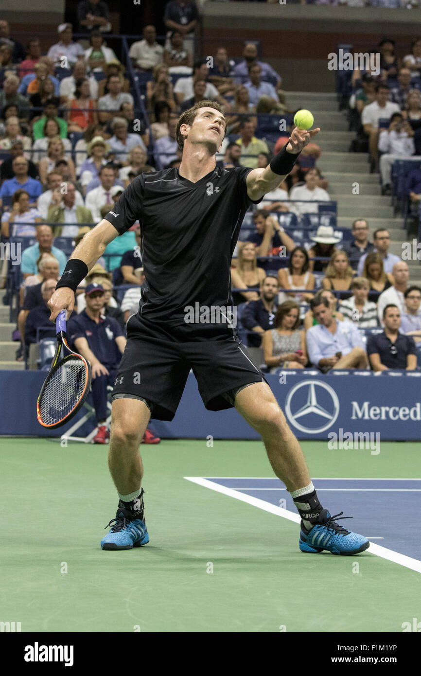 Andy Murray (GBR) im Wettbewerb bei den 2015 US Open Tennis Stockfoto