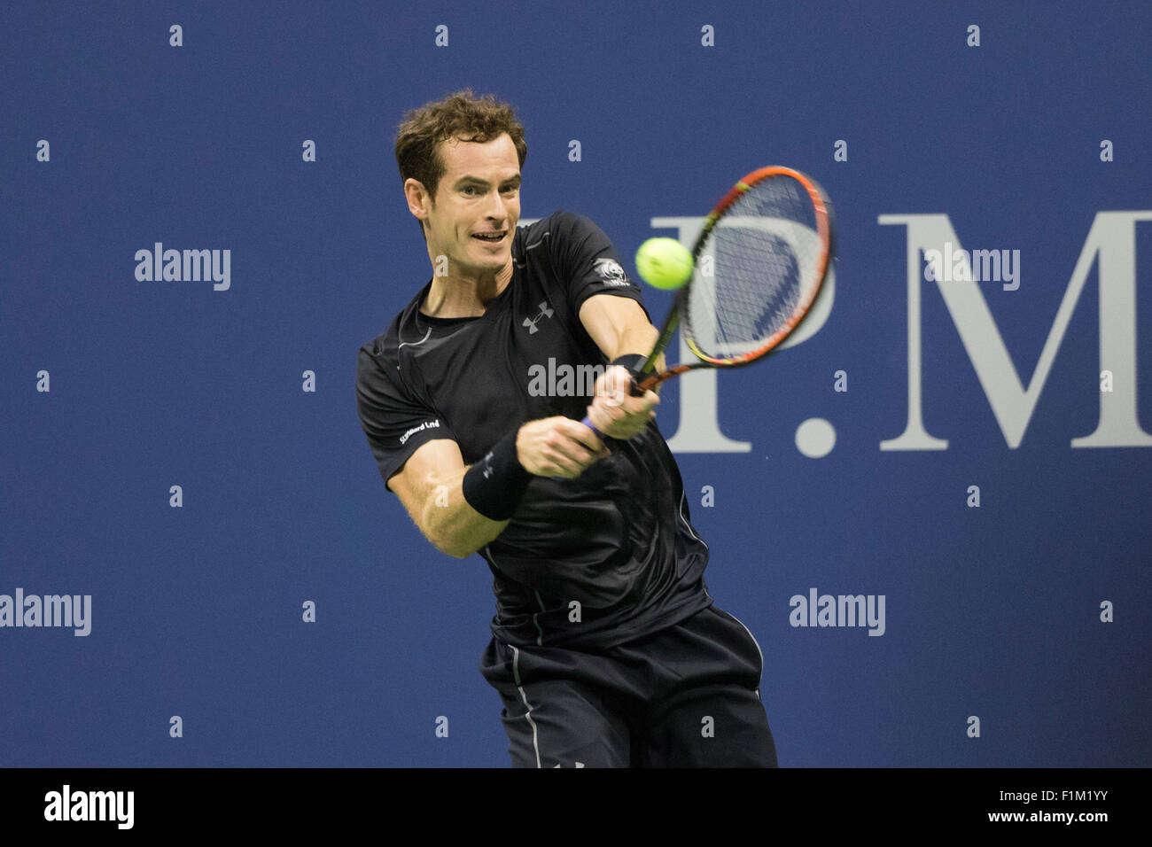 Andy Murray (GBR) im Wettbewerb bei den 2015 US Open Tennis Stockfoto