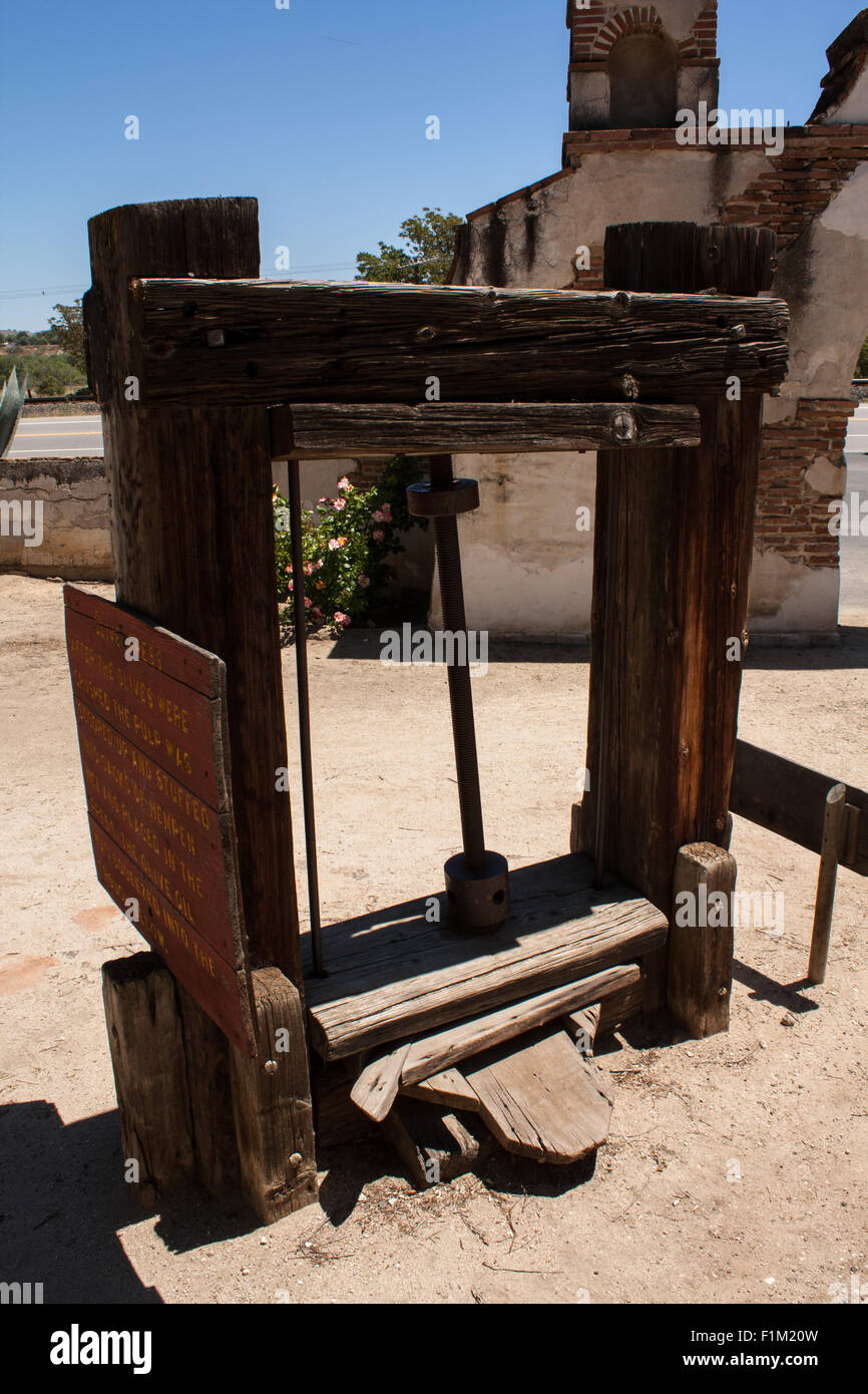 Ölmühle in Mission San Miguel Stockfoto