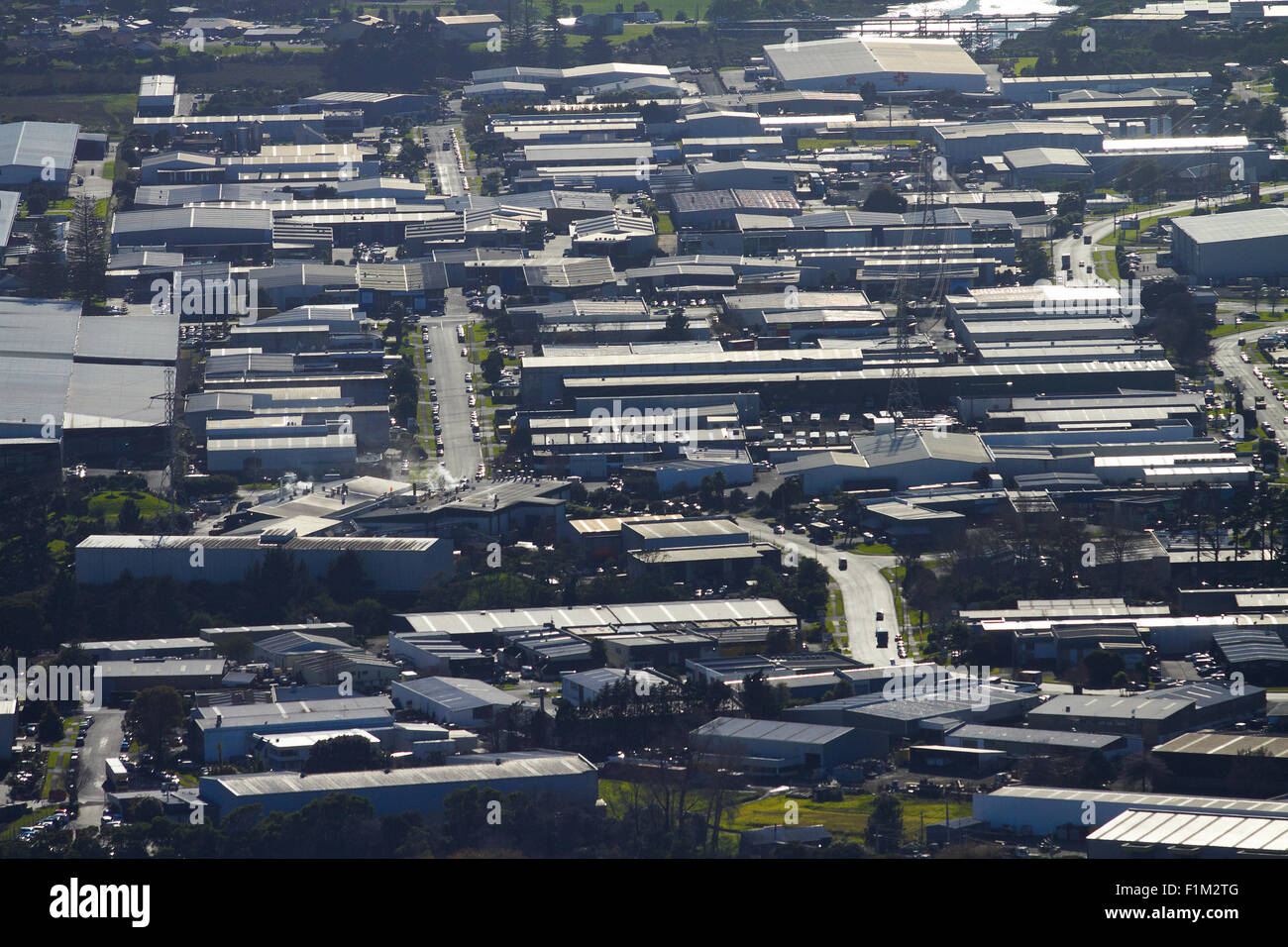 Industrial Area, East Tamaki, Auckland, Nordinsel, Neuseeland - Antenne Stockfoto