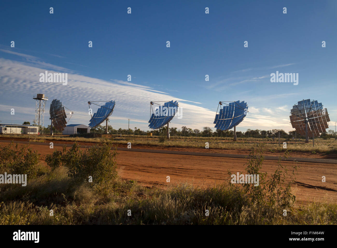 Solare Stromversorgung für Windorah, Central Queensland, Australien. Stockfoto