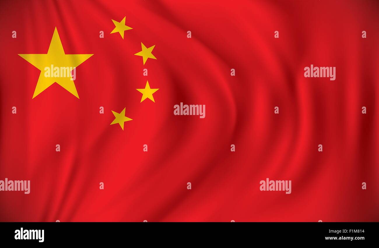 Flagge von China - Vektor-illustration Stock Vektor