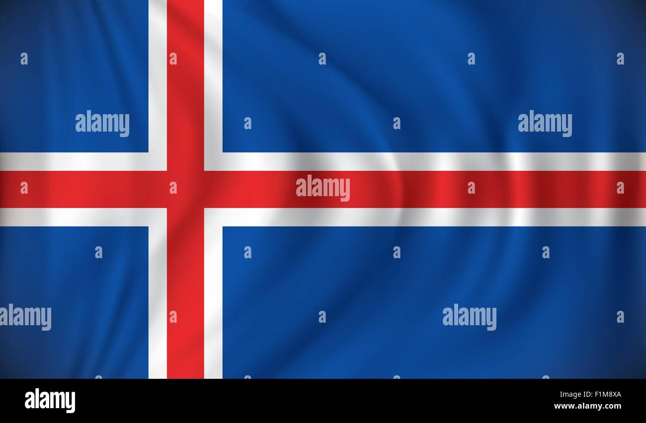 Flagge von Island - Vektor-illustration Stock Vektor