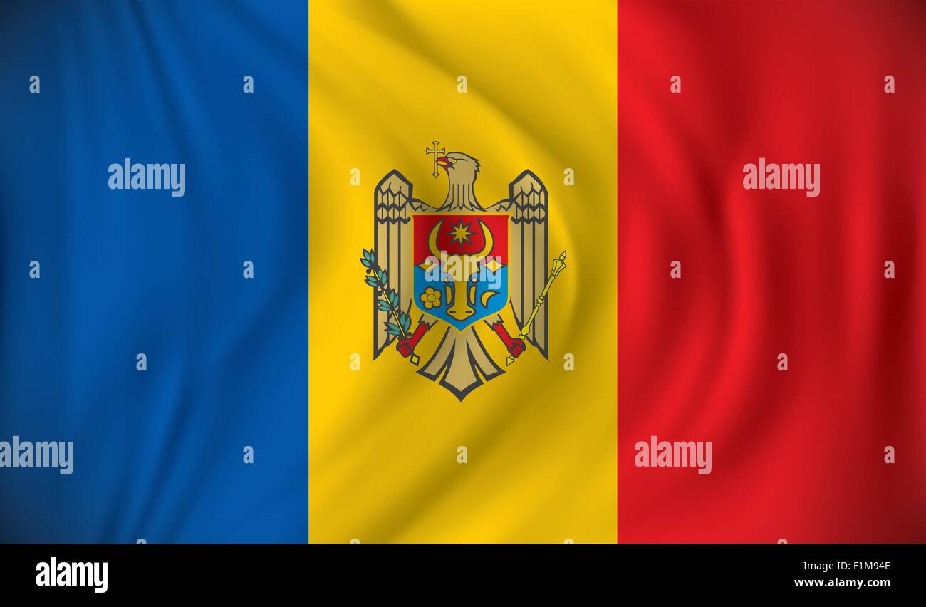 Flagge der Republik Moldau - Vektor-illustration Stock Vektor